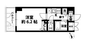 1Kの間取図